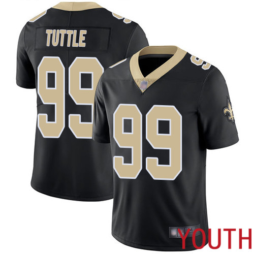 New Orleans Saints Limited Black Youth Shy Tuttle Home Jersey NFL Football #99 Vapor Untouchable Jersey->youth nfl jersey->Youth Jersey